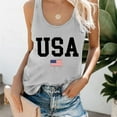 thumbnail image 3 of KBZDBZC Tank Tops for Women Women's Summer Round Neck Independence Day Usa Flag Printed Sleeveless T Shirt Loose Tank Top Oversized Tshirts for Women Workout Tops (Gray1,XXL), 3 of 5