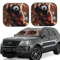 thumbnail image 2 of Daiia Red Panda Autumn Branches 2PCS Car Windshield Sun Shade, Foldable Sun Shield for Car Front Window, Auto Sun Blocker Visor Protector Universal for Truck SUV Pickup-Medium, 2 of 7