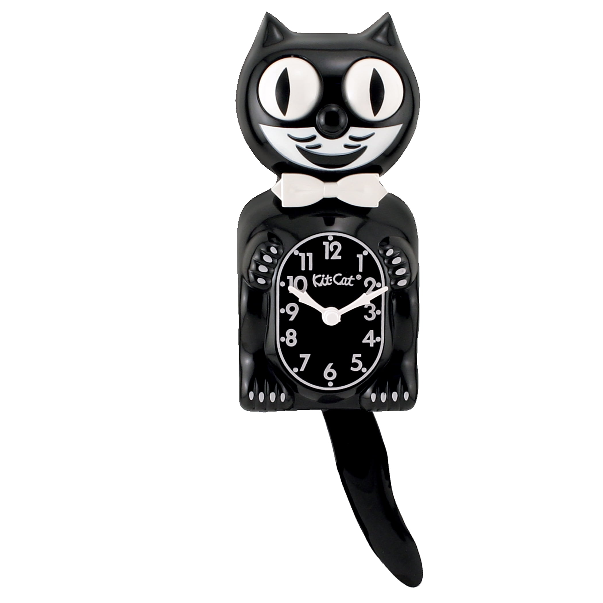 AUTHENTIC BLACK GENTLEMAN Kit Cat Clock,MOVING EYES & TAIL Made USA BOW TIE 