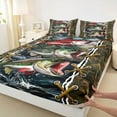 thumbnail image 3 of jejeloiu Big Bass Fish Twin Sheet Sets,Rustic Farmhouse Hunting Twin Fitted Sheet,Brown Fall Leaves Flat Sheet For Men Women,Ultra Soft Home Decor,3pcs, 3 of 7