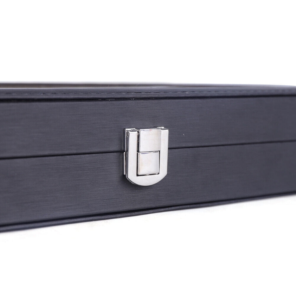 12 Slot Leather Fountain Pen Storage Collector Box Display Case Wood Pen Box