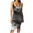 thumbnail image 2 of SMihono Robe d'Été pour Femmes Grande Taille Mode Décontractée Aguichant Imprimée Épaule Dénudée Débardeur Sans Manches Ajustée, 2 of 4