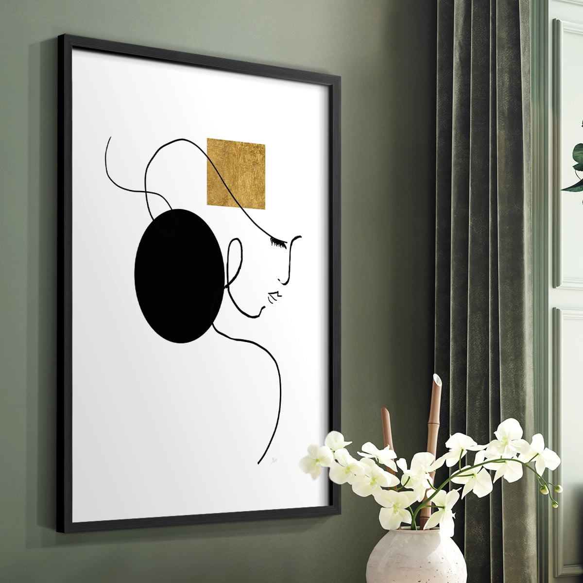 Shapes and Lines I in Black Solid Wood 8 x 10 Framed Print