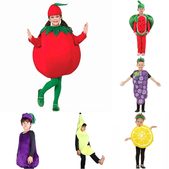 LIIPEE Kids Fruits Vegetables Boys Girls Unisex Cute Kindergarten Stage Performance Clothes