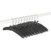 Whitmor Satin Padded Blouse Hangers, 10-Pack in Black-Chrome Hook