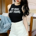 thumbnail image 2 of Women Sleeveless O-Neck Pullover Letter Print Knitted Crop Tank Top, 2 of 4