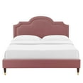 thumbnail image 5 of Modway Aviana Performance Velvet Twin Bed in Dusty Rose, 5 of 10