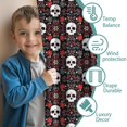 thumbnail image 3 of Blackout Kids Curtains,Black Floral Skull Pattern Childrens Insulated Curtains Set Of 2,Bedroom Essentials,Toddler Room Decor 42x54in(106x137cm), 3 of 5