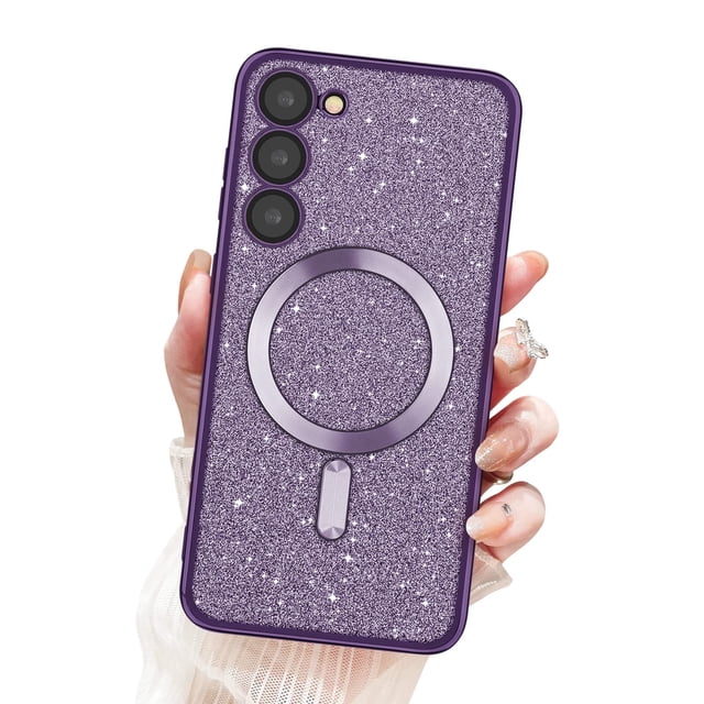 Funda Newseego para Samsung Galaxy S23 Plus con Brillo Magnético Morada