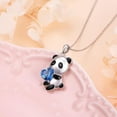 Chicmine Pendant Necklace Panda Embrace Heart Exquisite Jewelry Cartoon