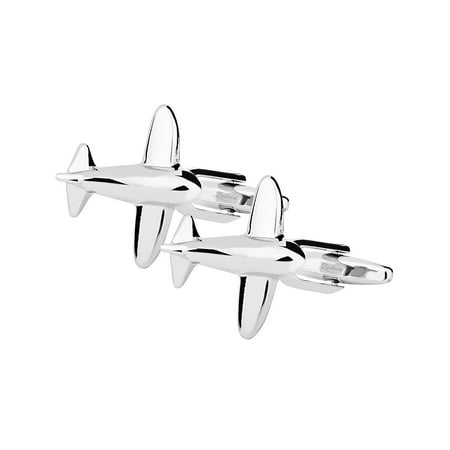 - Mens Airplane Pattern Vintage Wedding Party Birthday Gift Novelty Shirt Cuff links Cufflinks - Silver