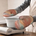 thumbnail image 5 of XMXT Silicone Oven Mitts, Colorful Art Block Thickened Non-Slip Oven Gloves, 2 Pcs, 5 of 9