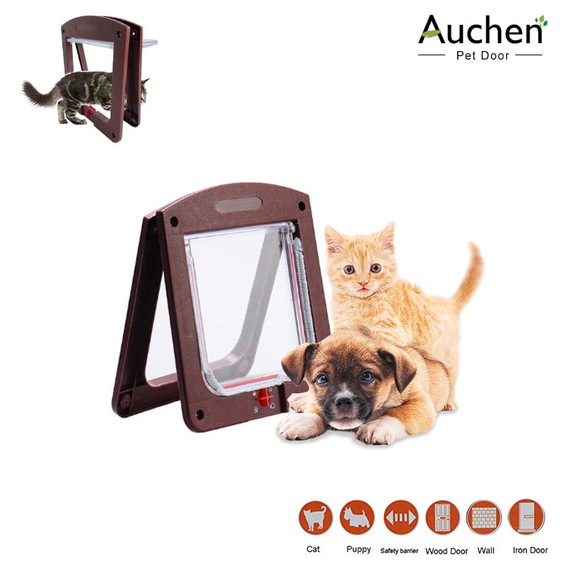 PROCHE Cat Flap Dog Flap 4-Way Locking Cat Door Indoor Pet Door for Small Cats/&Super Small Dogs Easily Install