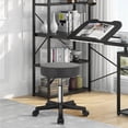 thumbnail image 2 of Taburete rodante KKTONER de piel sintética giratorio en altura ajustable, 2 of 7