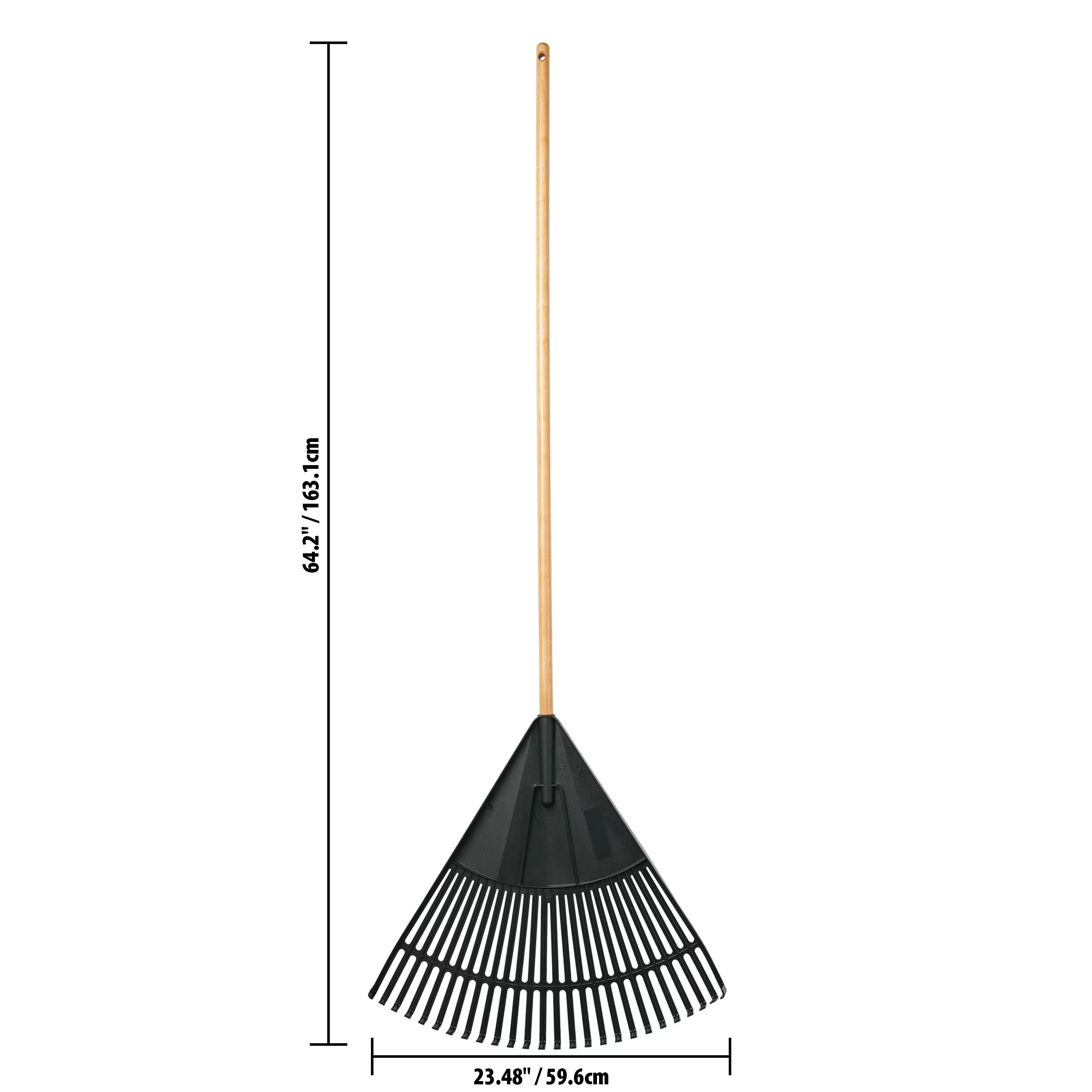 Expert Gardener 24-Inch Poly Leaf Rake with Wood Handle photo 3