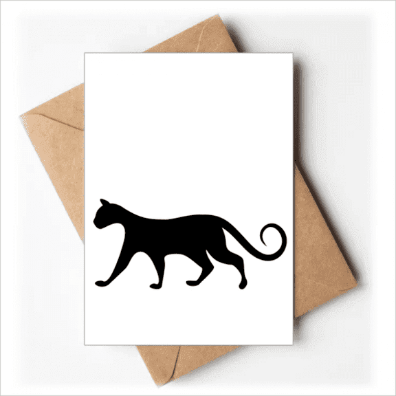 Charng Black Cat Lover Animal Art Outline Greeting Cards You are Invited Invitations