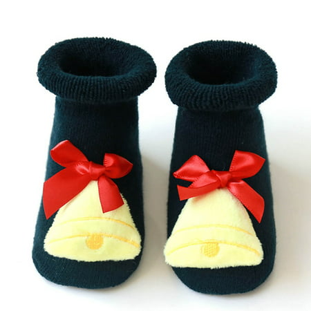 Michellem Fashion Newborn Baby Boys Girls Christmas Floor Socks Anti-Slip Baby Step Socks For 1-3Y Best Gift For (Best Stocks For Christmas)