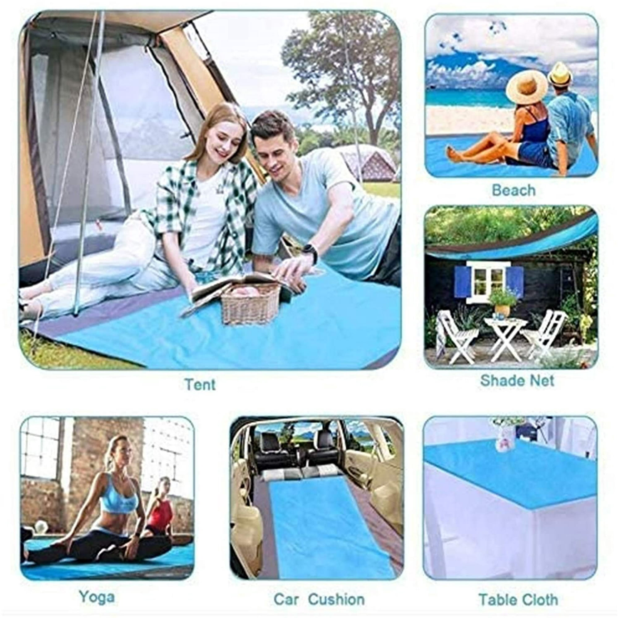 Mr. Beach Lightweight Sand Free Beach Mat Sandless Beach Mat Portable Beach Accessoriest Waterproof Lightweight for Travel Camping Hiking