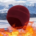 thumbnail image 2 of iHPH7 Helmet Liner Skull Cap Hat Liner Winter Cap Cycling Cap Winter Beanie Hat with Ear Flaps Wine One Size, 2 of 5