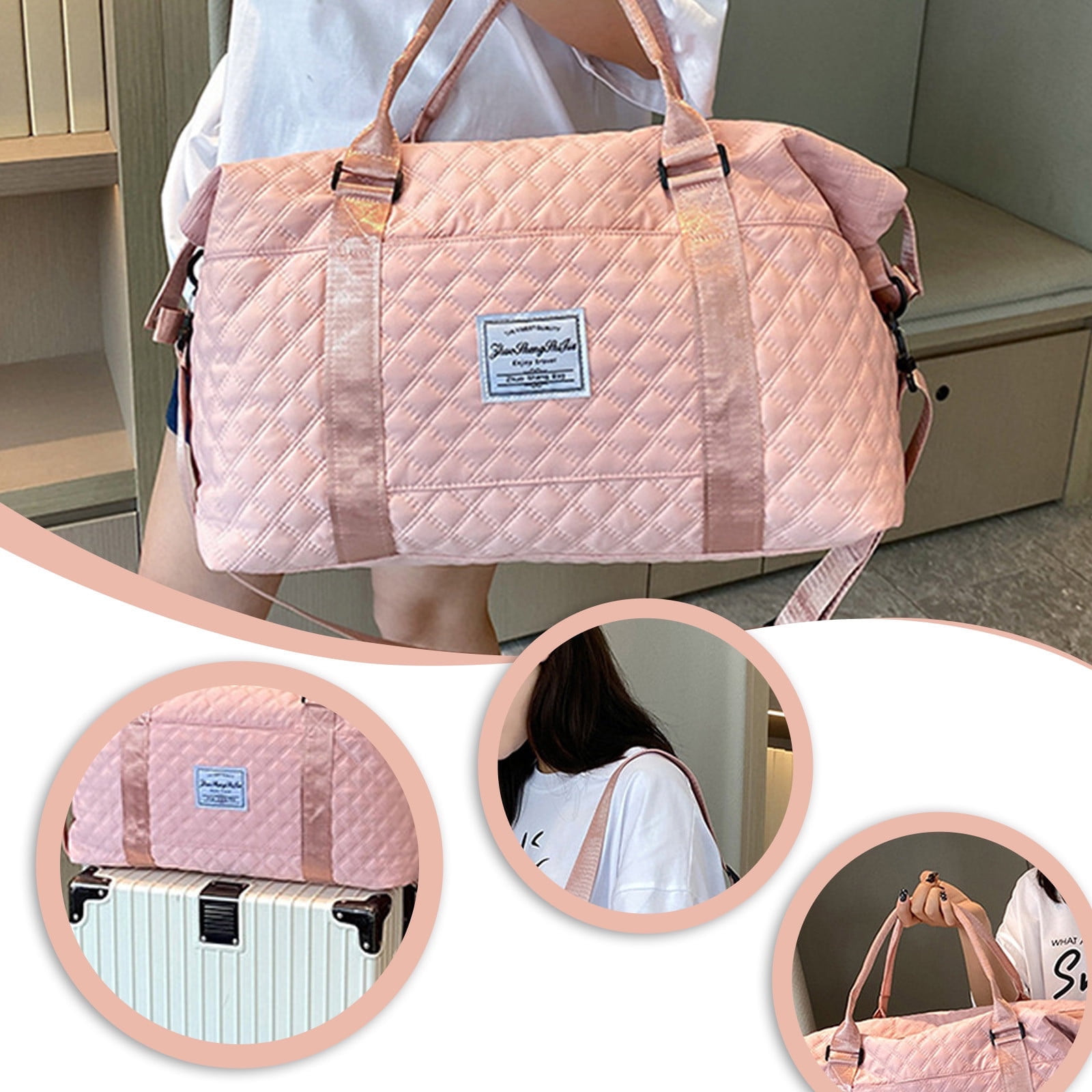 SLYNSHome Travel Duffle Bag For Women, Sport Gym Tote Bag With Toiletry Bag, Large Carry On Overnight Bag For Women Girls Travel, Gym Bag For Labor And Delivery Bag