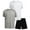 Grey Moon Night, variant on RBX Boys' Active Shorts Set - 3 Piece Activewear: 2 Athletic T-Shirts, 1 Woven Shorts Set for Kids (4-12)