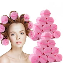 18 Pcs Foam Sponge Hair Rollers - Happon Soft Sleeping Hair Curlers Flexible Hair Styling Curlers Sponge Curlers for Girls Women Hair Styling (Pink)