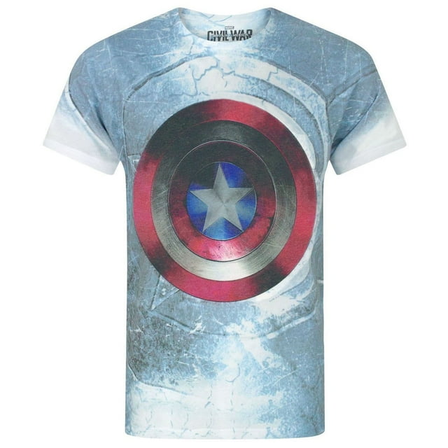 Captain America Civil T-Shirt de Sublimation du Bouclier pour Hommes