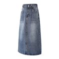 thumbnail image 5 of Blue Denim Mid Length Skirt For Girls 2025 Spring New Casual Denim Bottom, 5 of 7