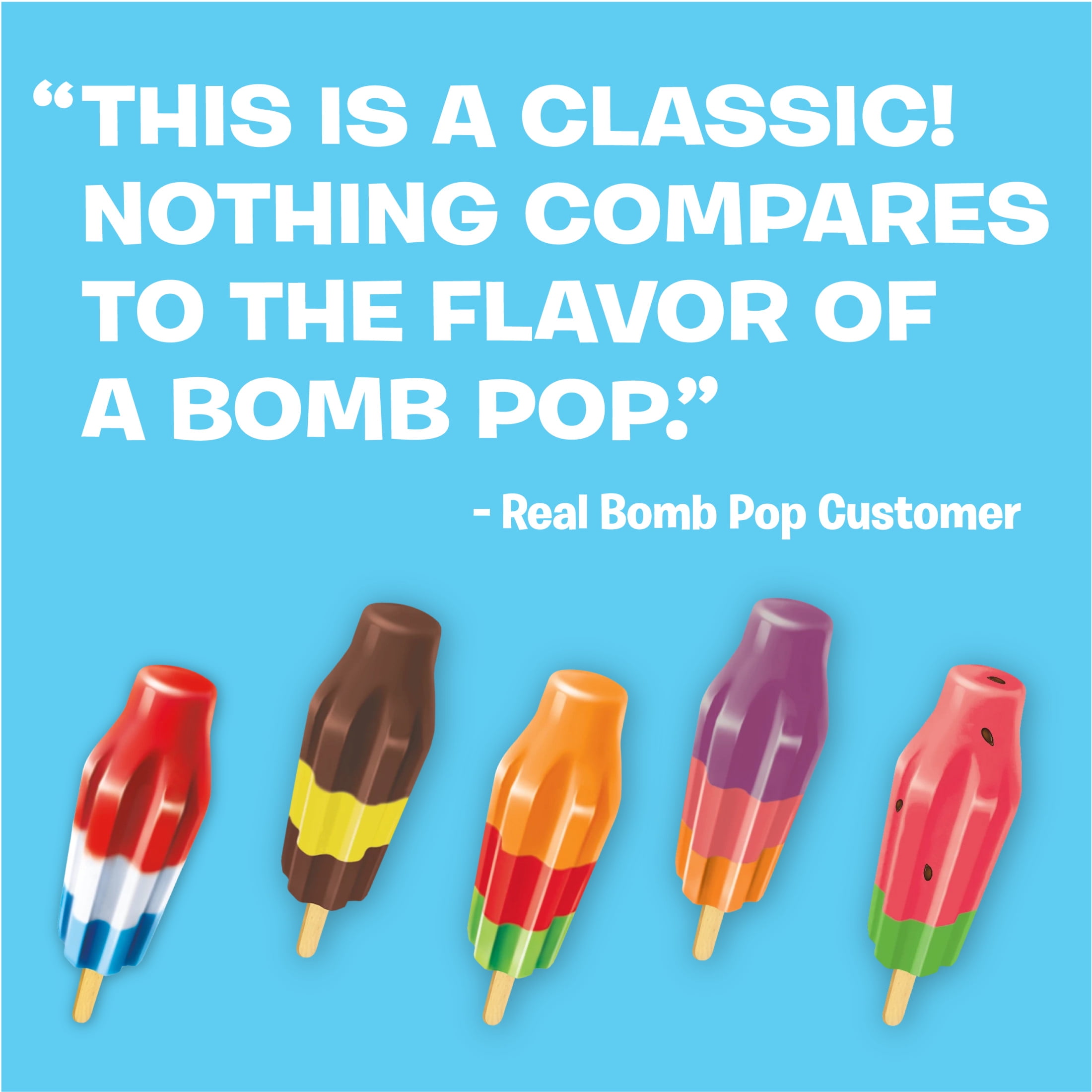 Bomb Pop Banana Fudge Freeze Ice Pop, Frozen Freezer Dessert, 12 Pack