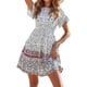 thumbnail image 2 of SAYOO Vestido de manga corta para mujer, estampado floral vintage, cuello redondo, botón trasero, vestido de playa de vacaciones de verano SAYOO  Moda, 2 of 6