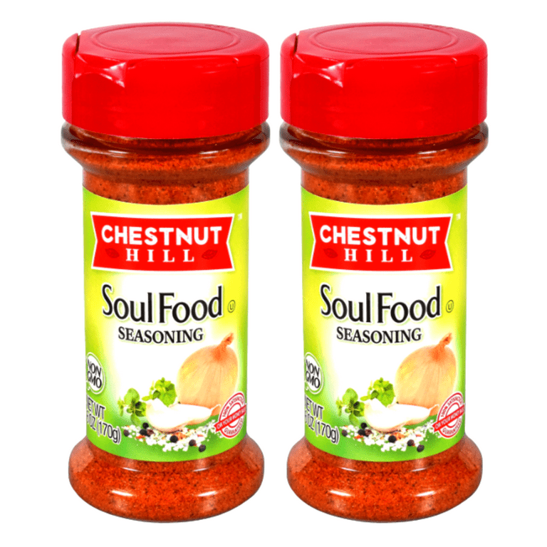 Chestnut Hill Soul Food Seasoning Non GMO Spice for Superior Flavor Great Addition to Vegetable Dish Restaurant and Home Cook, 6oz Each Bottle - Pack
