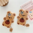 thumbnail image 5 of 3D Bear Case for iPhone 16 Pro Max 6.9",Cartoon Cute Kawaii Lovely Character Bow Tie Bear Shape Kids Teens Girls Women Soft Silicone Case for iPhone 16 Pro Max 6.9 inch 2024, 5 of 15