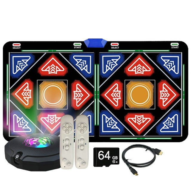SIfdSeng Double Dance Mat Flannel Dance Mat for Tv and Computer with Camera Dual User Play Mat with Wireless Controller Non Dance Pad for Kids Adults Girls Boys Back To School