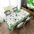 thumbnail image 2 of St. Patrick''s Day Tablecloth Rectangle 60x84 Inch, Saint Patrick''s Day Shamrock Tablecloth Buffalo Plaid Eucalyptus Table Cloth Decor for Dinner Party Picnic, 2 of 5