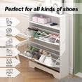 thumbnail image 7 of Shoe Cabinet for Entryway, Slim Shoe Storage Cabinet with 2 Flip Drawers and Open Shelf, 3-Tier Wooden Shoe Rack Cabinet, 7 of 7