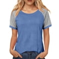 thumbnail image 5 of Camisas de Cuello de Tripulación de Manga Corta para las Mujeres Casual Cuello Redondo Top de Manga Corta Tejido Súper Suave para el Verano, 5 of 5