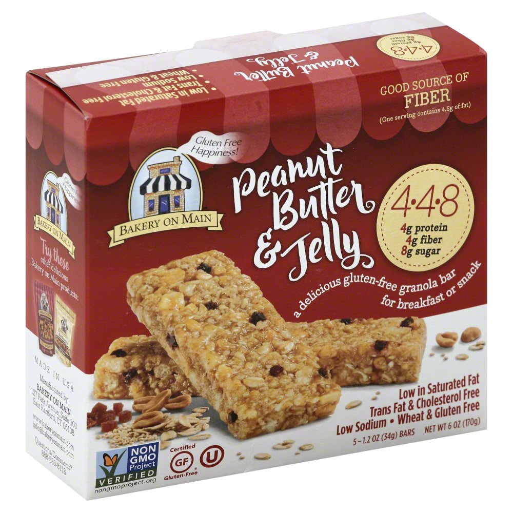 Bakery on Main Gluten Free Granola Bars, Peanut Butter & Jelly, 15 Bars