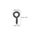 thumbnail image 2 of 300uds Pequeño Tornillo Ojo Pasadores Ganchos Mini Ojales Tornillos Roscados, 5x10x1,2mm Autorroscante Tornillo para Joyería Fabricación Accesorios Bricolaje Artesanía, Negro, 2 of 5