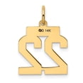 thumbnail image 3 of 14k Yellow Gold Small Number 22 Necklace Charm Pendant Charms, 3 of 8
