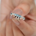thumbnail image 3 of Rosec Jewels 3 CT London Blue Topaz Eternity Ring with Diamond, Designer London Blue Topaz Gold Ring for Women, 14K Rose Gold, US 11.50, 3 of 7