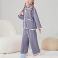 thumbnail image 5 of Jalioing Girls 2 Piece Lounge Set Cute Button Down Shirt and Pants Pajama Set Comfy Sherpa Fleece Sleepwear, 5 of 6