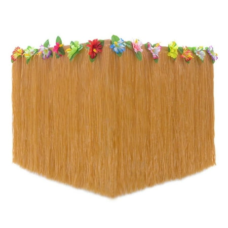

Yellow Hawaiian Table Skirt with Hawaiian Flower Decoration Tropical Party Beach Themed Party Decorative Table Skirt