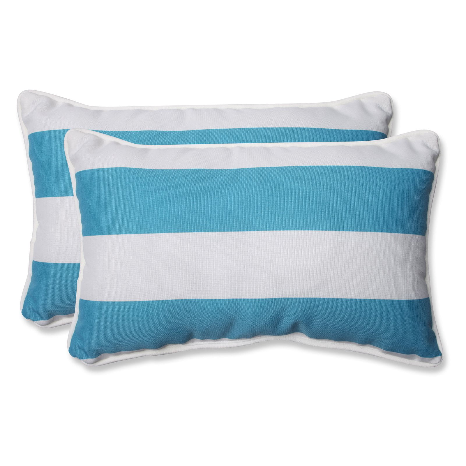 Pillow Perfect Outdoor/ Indoor Cabana Stripe Turquoise Rectangular
