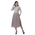 thumbnail image 2 of Moomaya Women Gathered Skirt w/ Pockets Elastic Waist Solid Flowy Summer Skirts, 2 of 6