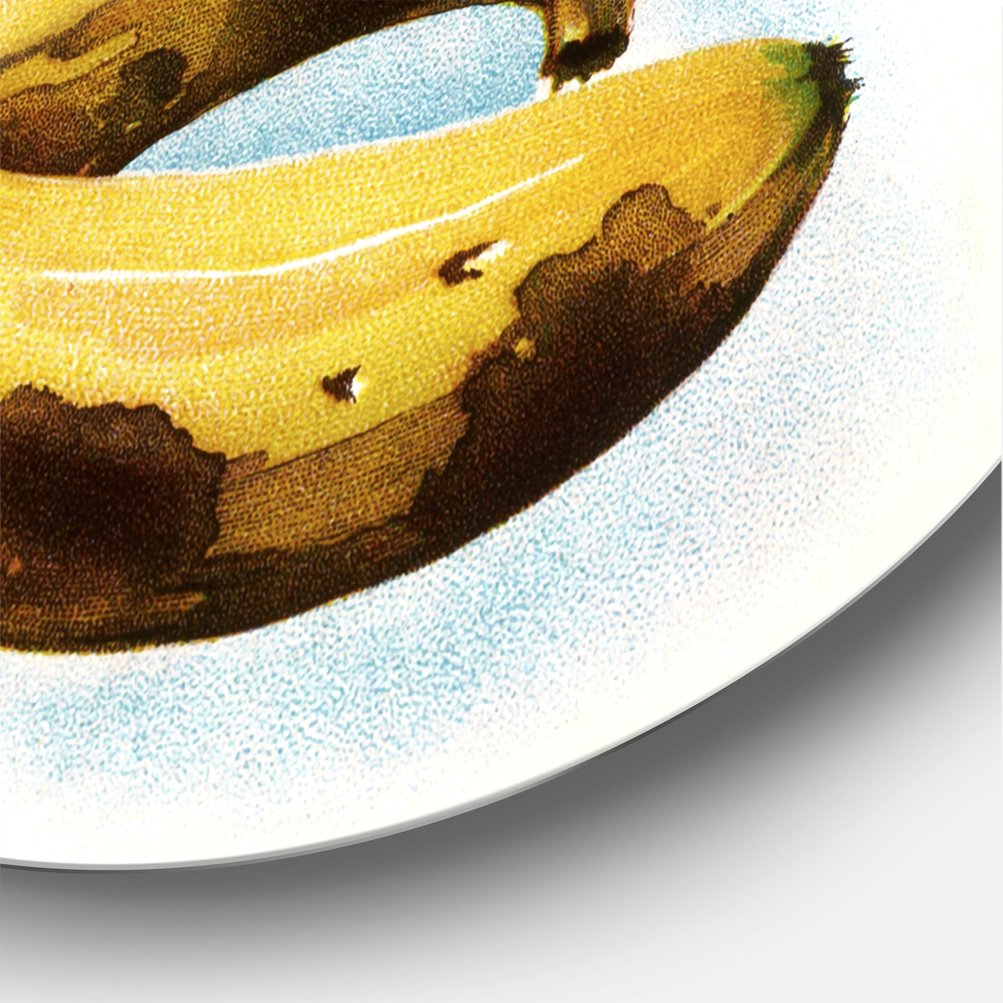 Designart 'Red Berries and Banana' Farmhouse Circle Metal Wall Art 11x11 - Disc of 11