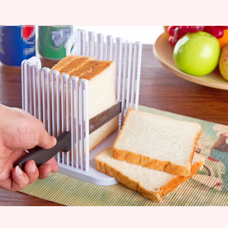 Bread Slicer Adjustable Bread Slicer Cutter Foldable and Adjustable Bread Toast Slicer Bagel Slicer Loaf Sandwich Bread Slicer Toast Slice Cutter Mold ()