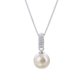 thumbnail image 1 of Collar de plata de ley con circonita y colgante de perla para clavícula, joyería para mujeres y niñas (plata), 1 of 8