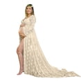 thumbnail image 1 of Women Pregnants Maternity Photography Props Short Sleeve Solid Dress, 1 of 9