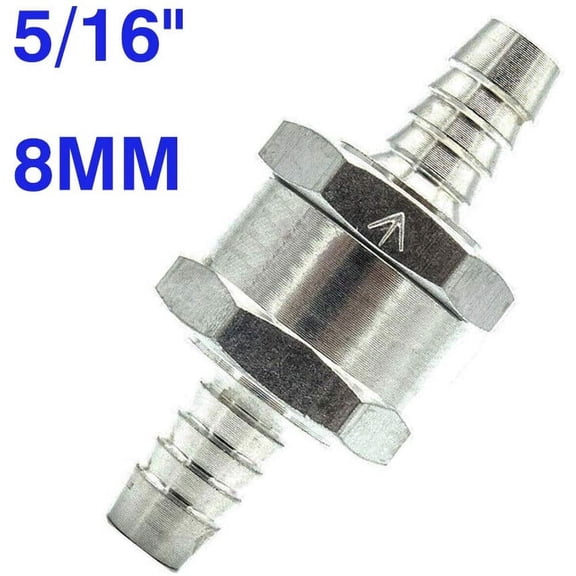 Aluminium Alloy 8mm 5/16" Fuel Non Return One Way Check Valve for Oil Petrol Diesel Water Unbranded 1PC