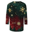 thumbnail image 6 of Weiqiqre Winter Clothing for Women Funny Xmas Tree Lights 3/4 Sleeve Tops Crewneck Family Dressy Blouses Holiday Tunic Tops, 6 of 6